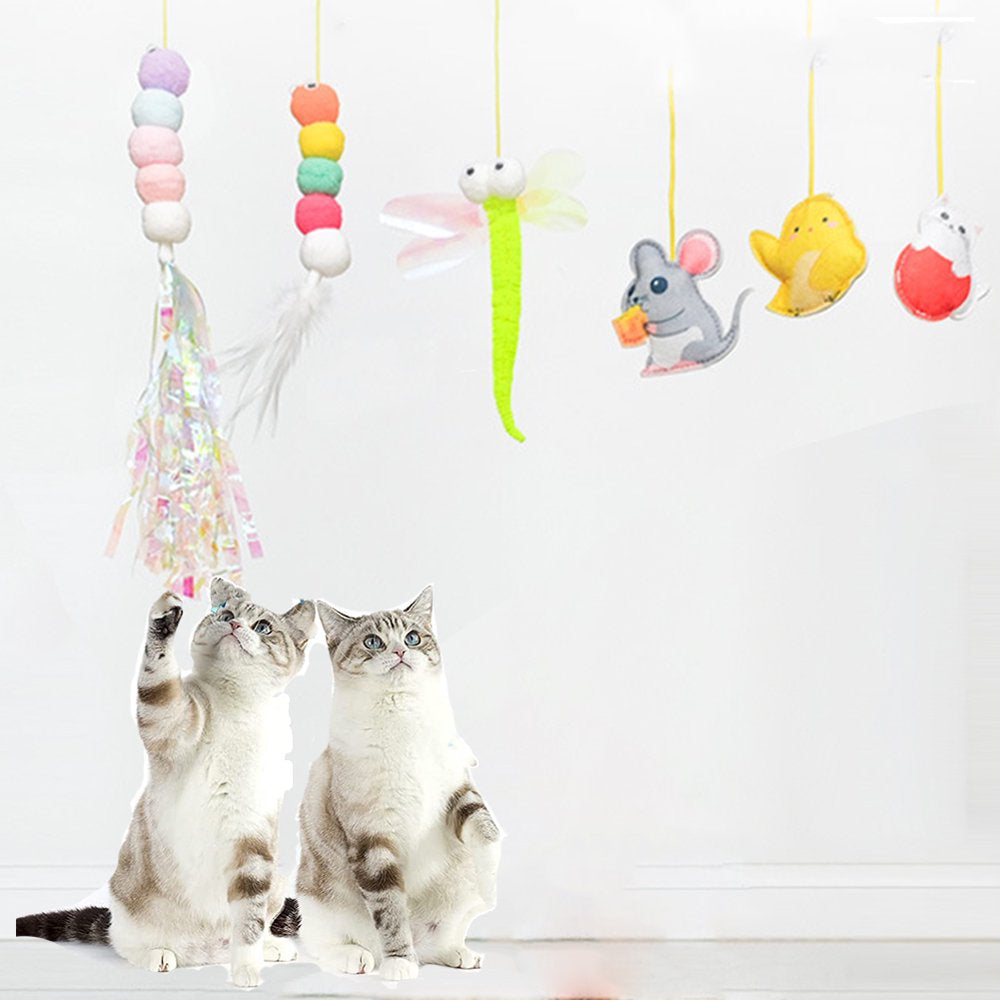 Feelers Cat Feather Toys, Interactive Hanging Cat Toy for Indoor Cats, Caterpillar & Felt Kitten, 2 PCS Animals & Pet Supplies > Pet Supplies > Cat Supplies > Cat Toys Feelers   