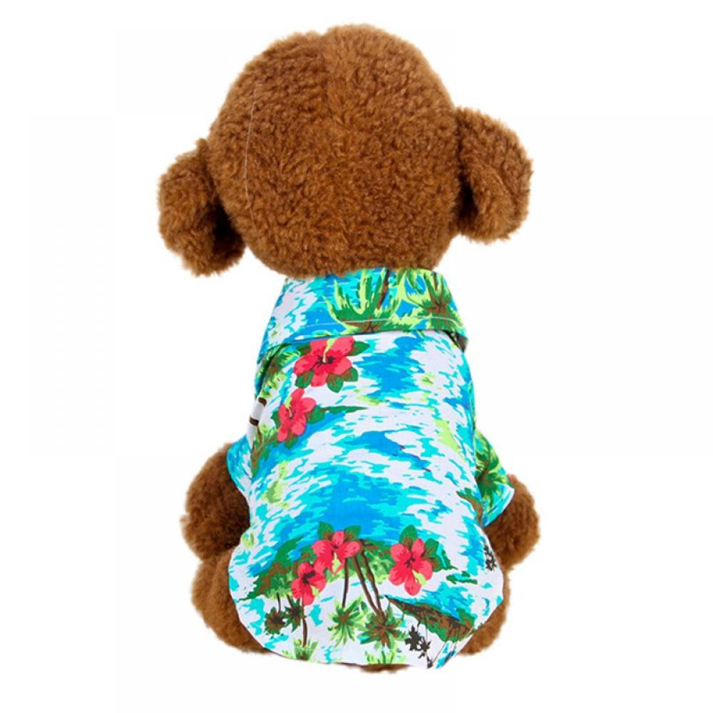 Hawaiian Dog Shirt Summer Breathable Pet Clothes Dog Sweatshirts Cool Coconut Tree Pineapple Beach Dog Shirts for Small Medium Large Dog Cat Boy Girl Cute Dog Polo Apparel Animals & Pet Supplies > Pet Supplies > Dog Supplies > Dog Apparel Stibadium   