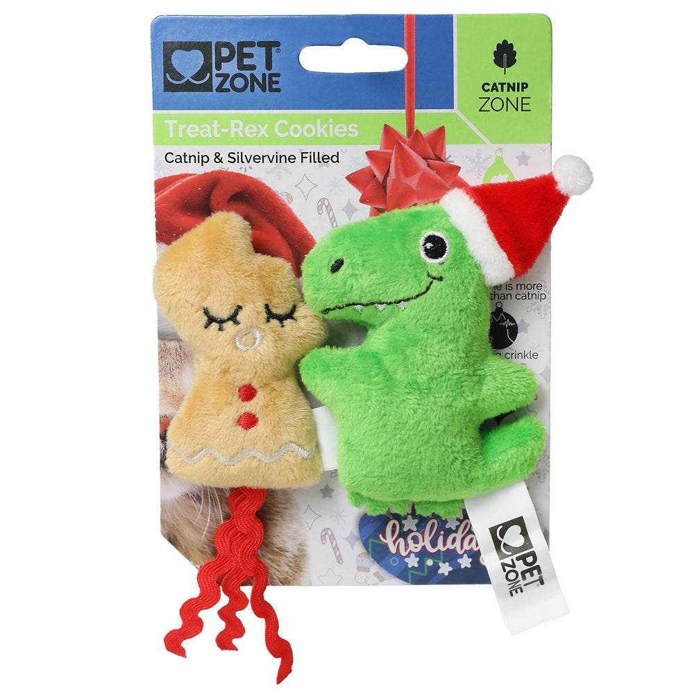 Pet Zone Treat-Rex Plush Catnip Filled Cat Toys for Cats and Kittens, 2 Pack Animals & Pet Supplies > Pet Supplies > Cat Supplies > Cat Toys Our Pets   