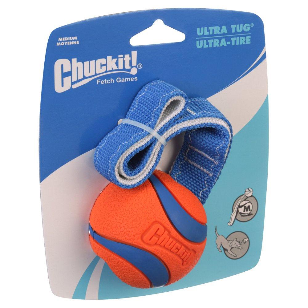 Chuckit! Ultra Rugged Rubber Ball Dog Tug Toy, Medium
