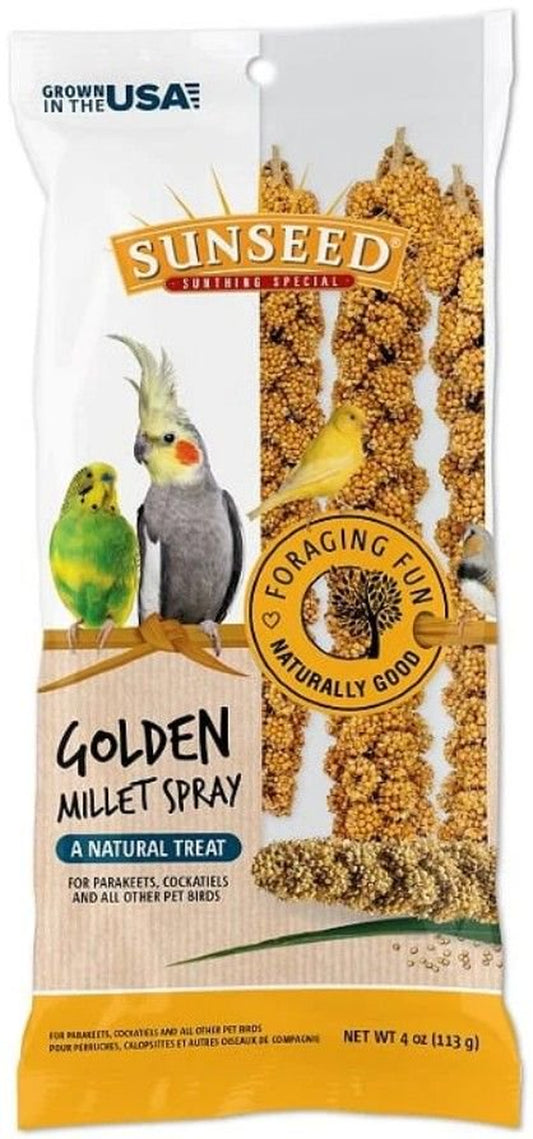 Sunseed Golden Millet Spray Natural Bird Treat 4 Oz[ PACK of 2 ] Animals & Pet Supplies > Pet Supplies > Bird Supplies > Bird Treats Sun Seed   