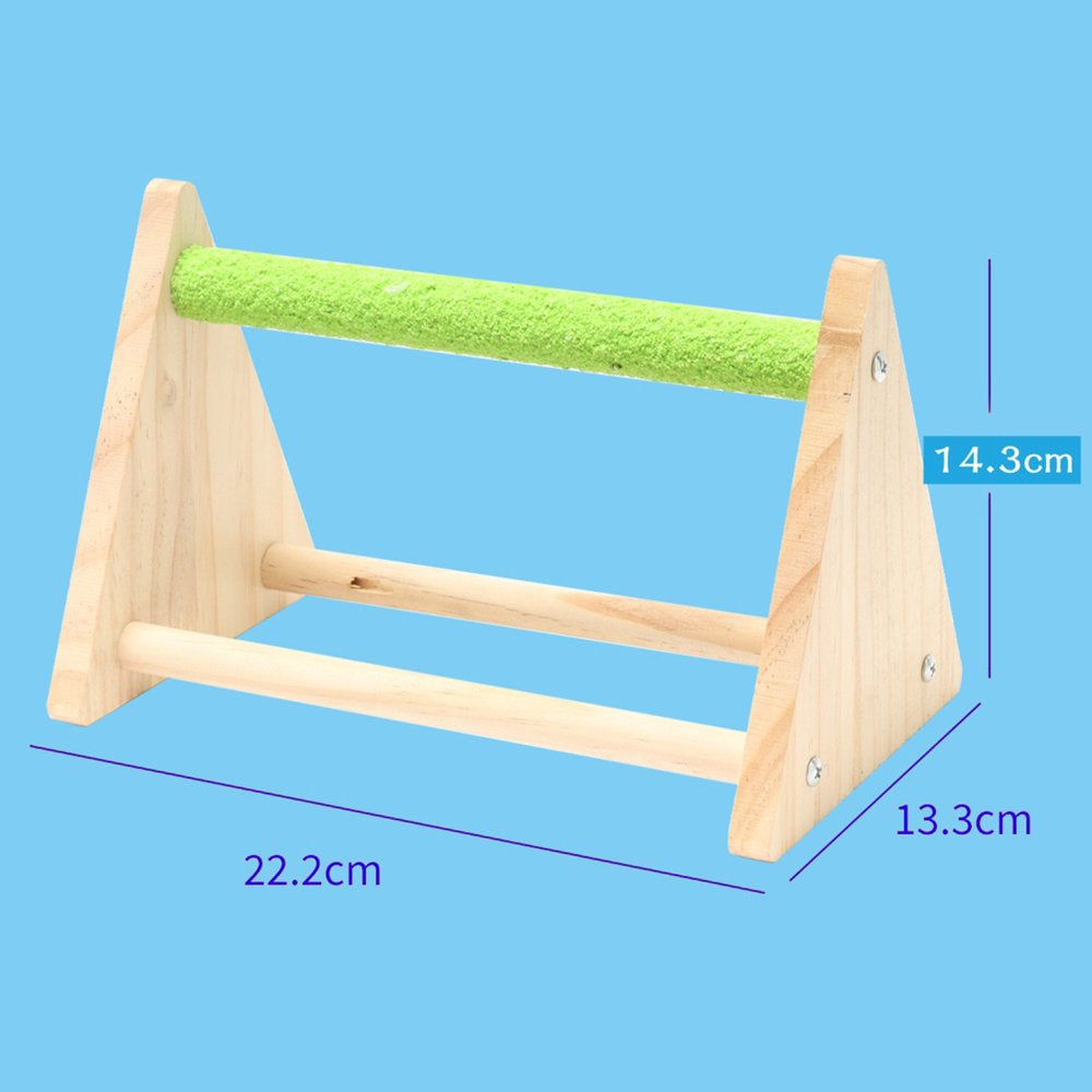 Bird Toy Firm Triangle Stand with Feeding Cup Wear-Resistant Bite-Resistant Playing and Resting Natural Wood Pet Parrot Training Stand Parakeet Playground Cockatiel Gym Bird Supplies Animals & Pet Supplies > Pet Supplies > Bird Supplies > Bird Gyms & Playstands Minjieyu   