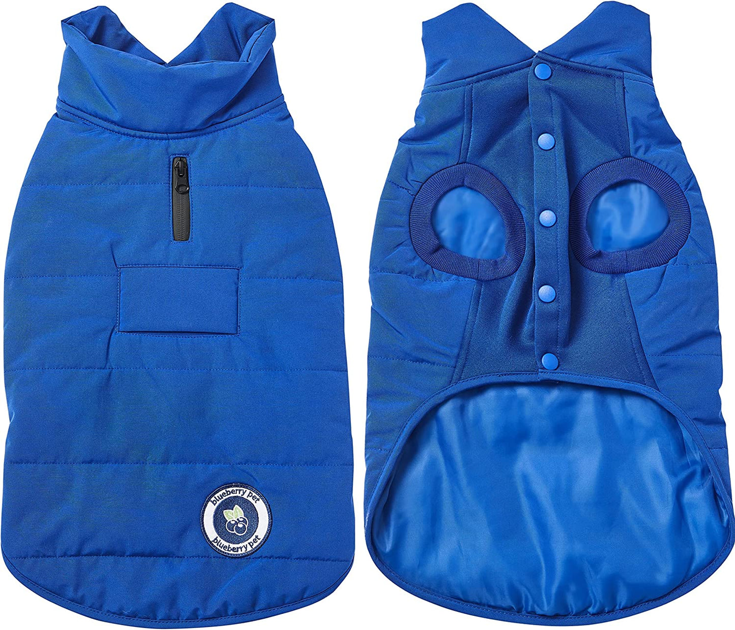 Blueberry Pet Cozy & Comfy Windproof Waterproof Quilted Fall Winter Dog Puffer Jacket in True Red, Back Length 20", Size 18", Warm Coat for Large Dogs Animals & Pet Supplies > Pet Supplies > Dog Supplies > Dog Apparel Blueberry Pet Navy Blue Size 20 (Pack of 1) 