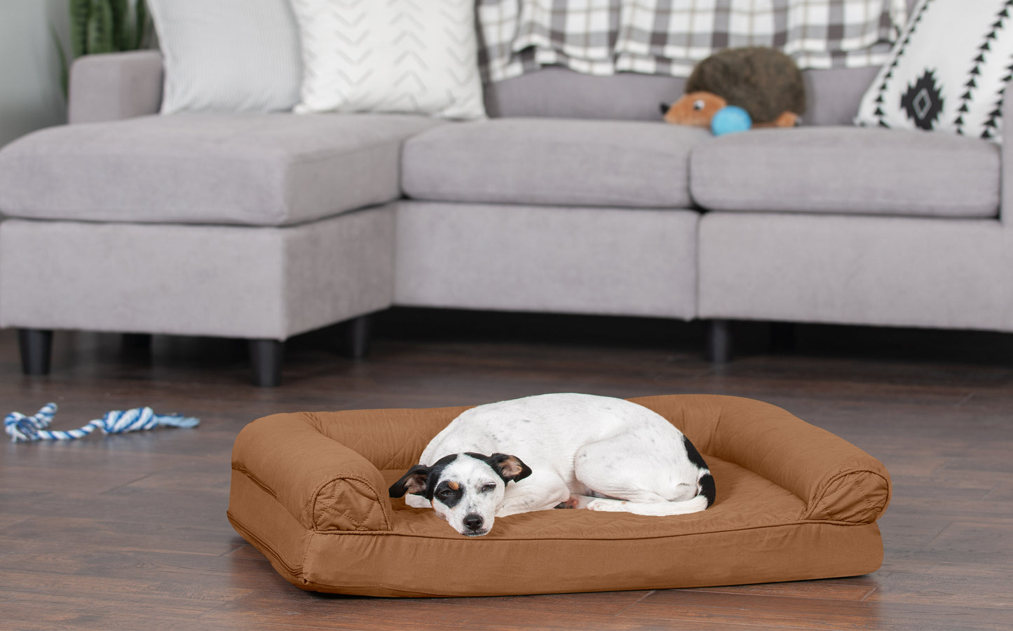 Furhaven Pet Products , Full Support Orthopedic Quilted Sofa-Style Couch Bed for Dogs & Cats, Toasted Brown, Medium Animals & Pet Supplies > Pet Supplies > Cat Supplies > Cat Beds FurHaven Pet   