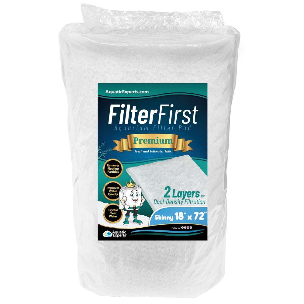 Aquatic Experts - Aquarium Filter Pad, Filterfirst Premium True Dual Density Filter Media Roll, 12'' by 72'' by 1/2'' Animals & Pet Supplies > Pet Supplies > Fish Supplies > Aquarium Filters Aquatic Experts 18" x 72" x 0.50"  