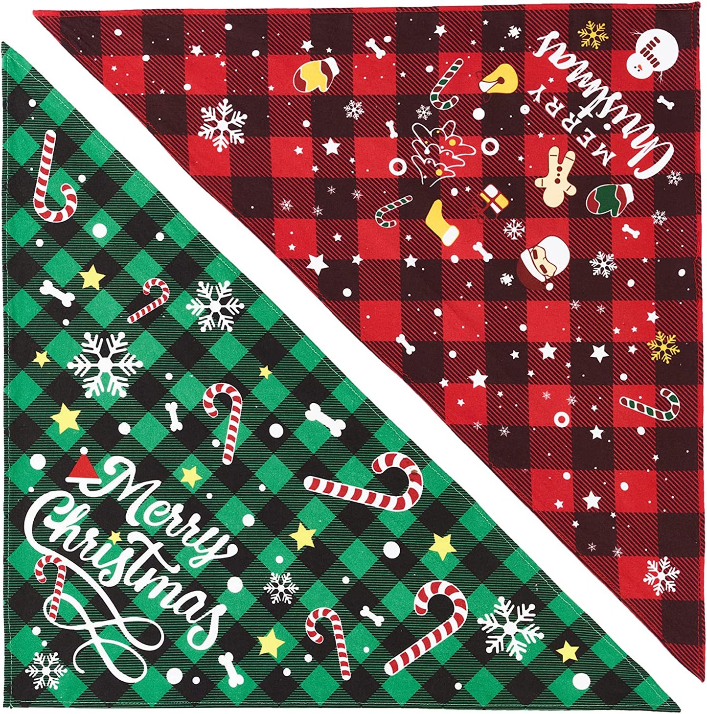 Yespet Christmas Dog Bandana Classic Plaid Pet Scarf Triangle Bibs Pet Costume Decoration Accessories Washable Pet Neckerchief for Large Dogs Animals & Pet Supplies > Pet Supplies > Dog Supplies > Dog Apparel Yespet   