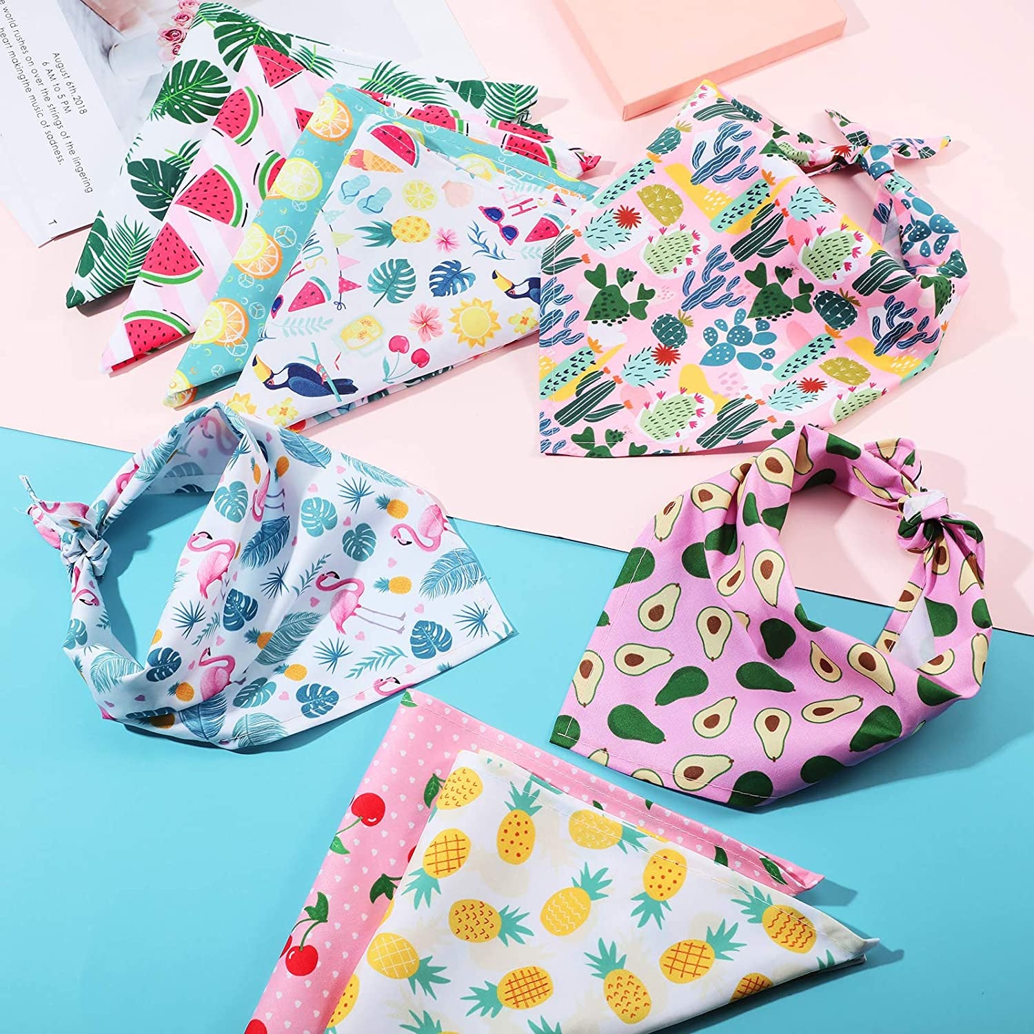 12 Pieces Dog Bandana Scarf Washable Triangular Bibs Pet Adjustable Washable Kerchief Dog Bandana for Small and Large Dogs(Summer Patterns) Animals & Pet Supplies > Pet Supplies > Dog Supplies > Dog Apparel Weewooday   