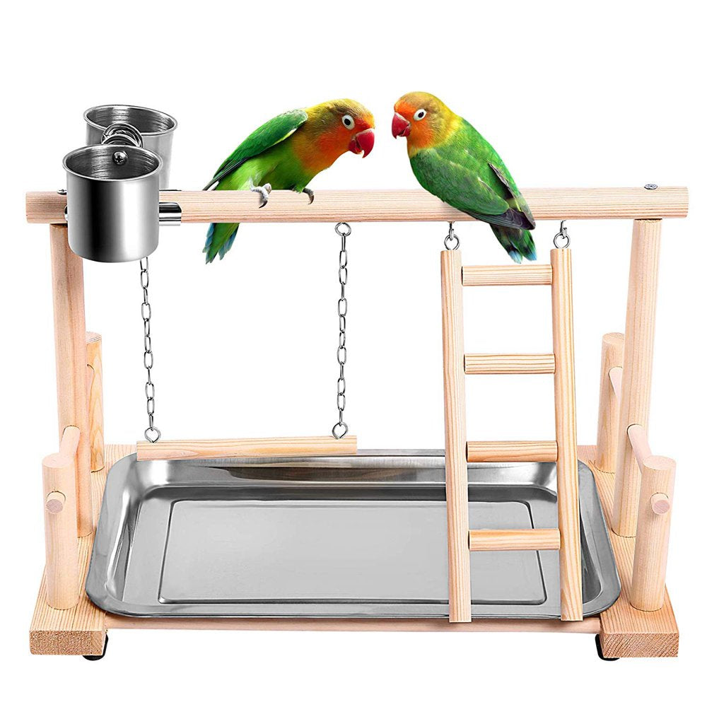 Tycncty Parrot Playpen Bird Perch Playstand Parrot Playground Gym Wood Ladder Swing Climbing Animals & Pet Supplies > Pet Supplies > Bird Supplies > Bird Gyms & Playstands Tycncty   