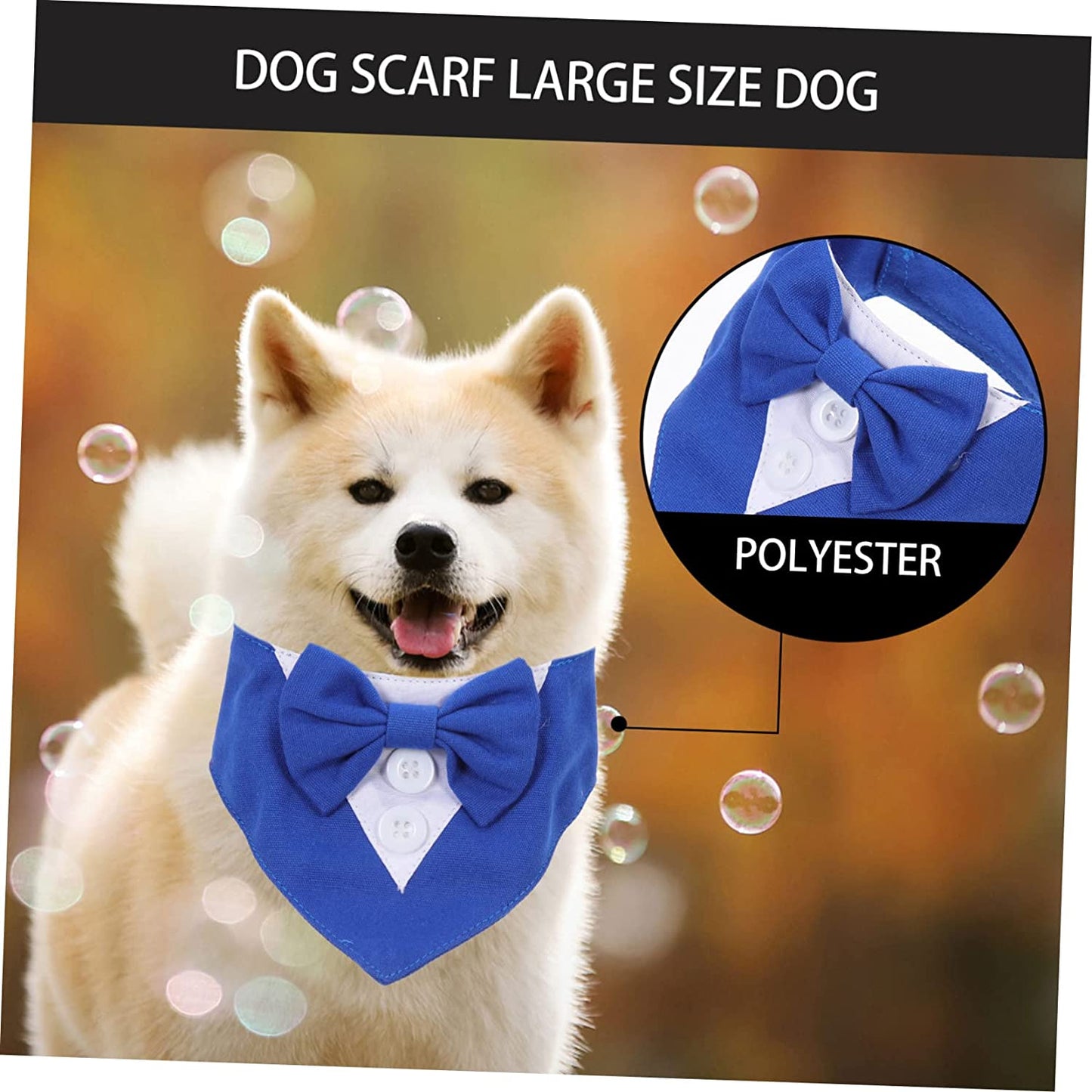 Balacoo 4Pcs Decor Neck Tuxedo Collar Pet Bib Blue Formal Costume Suit Accessory with Puppy Cat Neckerchief Cosplay Medium Neckwear Party Tie Towel Adjustable Bow Dog Saliva Large Xs Animals & Pet Supplies > Pet Supplies > Dog Supplies > Dog Apparel Balacoo   