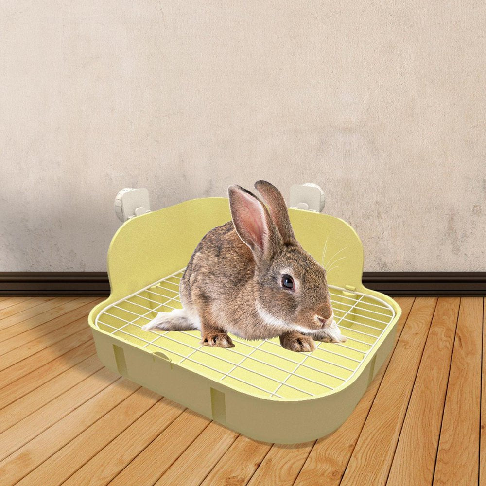 Rabbit Litter Tray Bedding Box Pet Toilet Cage Box Potty Trainer Corner Tray for Hamster Bunny Chinchilla Guinea Ferret Small Animals , Yellow New Yellow Animals & Pet Supplies > Pet Supplies > Small Animal Supplies > Small Animal Bedding perfeclan   