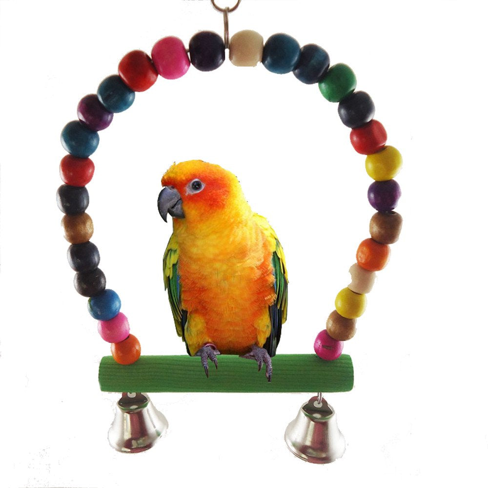 Pet Bird Parrot Parakeet Budgie Cockatiel Cage Swing Toys Hanging Toy