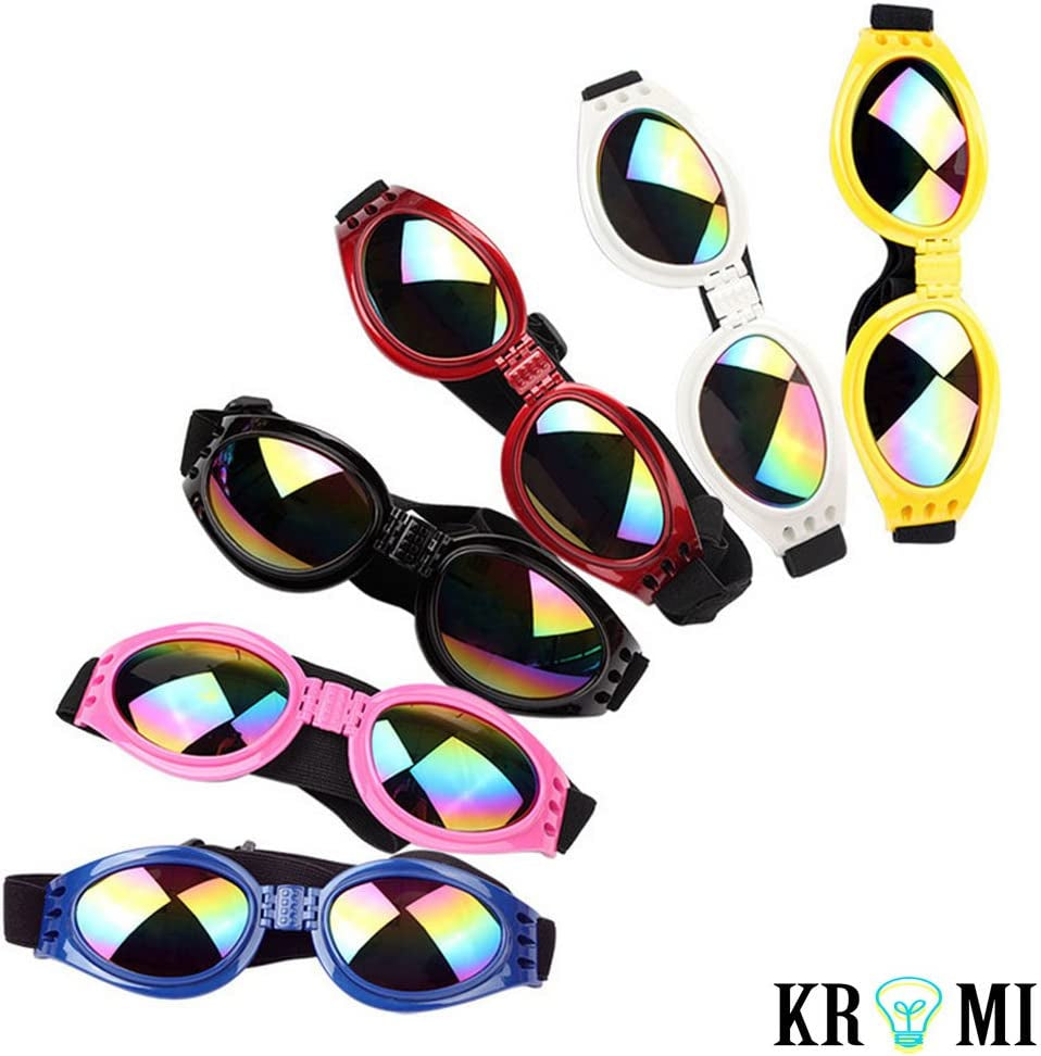 Kromi Dog Sunglasses Large UV, Pet Dog Goggles Eye Wear Protection Foldable Adjustable Big Pet Sunglasses for Dogs, Red Animals & Pet Supplies > Pet Supplies > Dog Supplies > Dog Apparel Kromi   