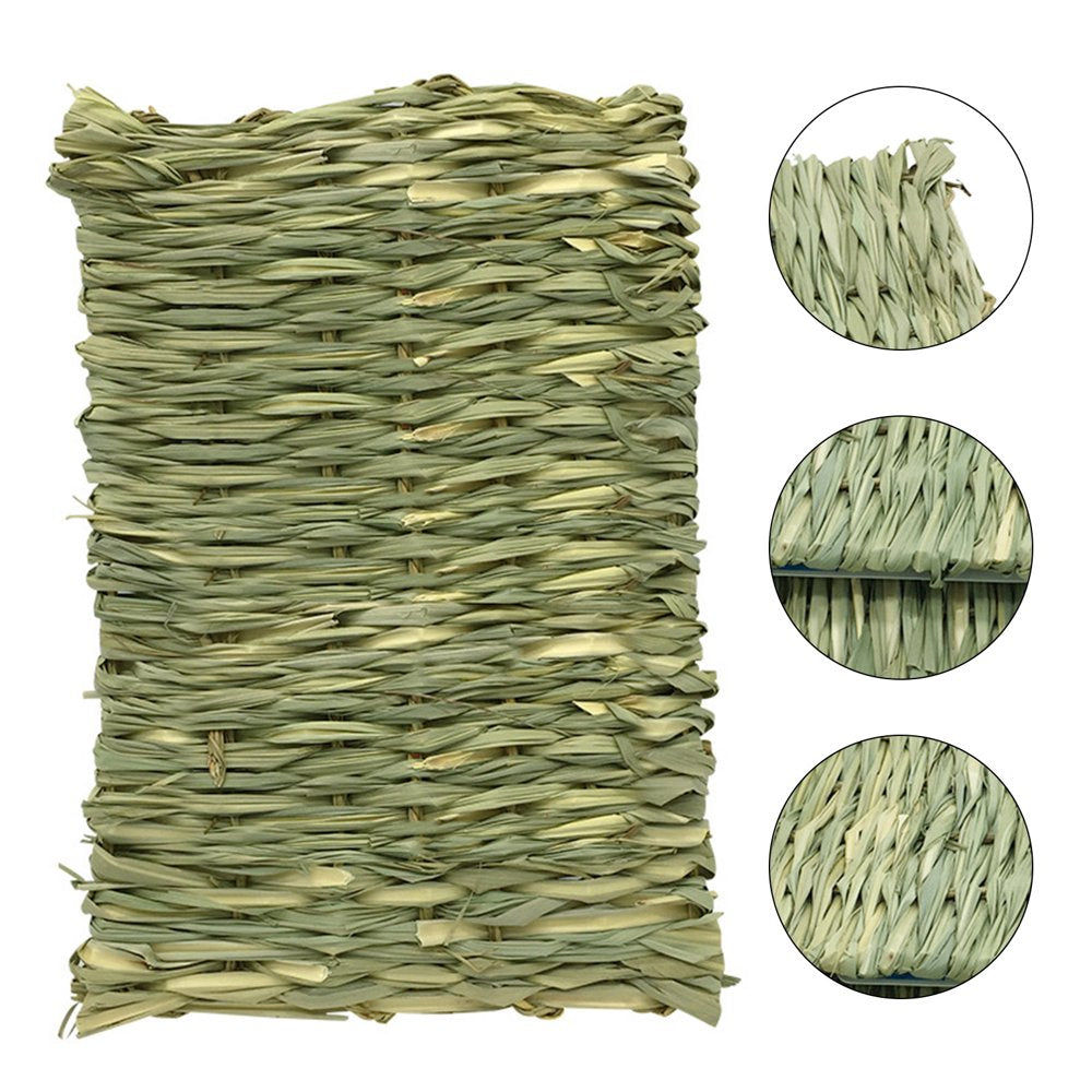 SPRING PARK 2Pack Grass Mat Woven Bed Mat for Small Animal Bunny Bedding Nest Chew Toy Bed Play Toy for Guinea Pig Parrot Rabbit Bunny Hamster Rat Animals & Pet Supplies > Pet Supplies > Small Animal Supplies > Small Animal Bedding SPRING PARK   