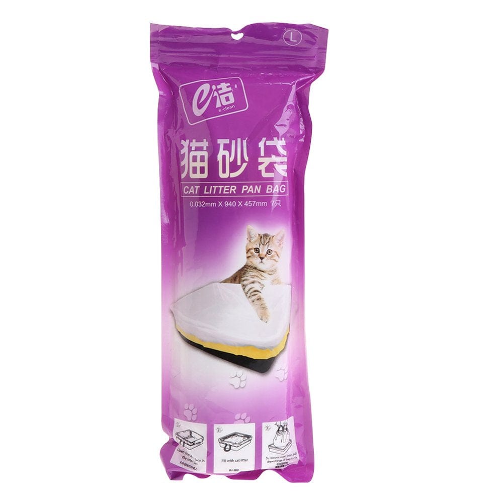 7PCS Cat Litter Box Cleaning Bags Litter Tray Liners Waterproof Scratch Resistant Bags for Cat Litter Box 3 Sizes S/M/L