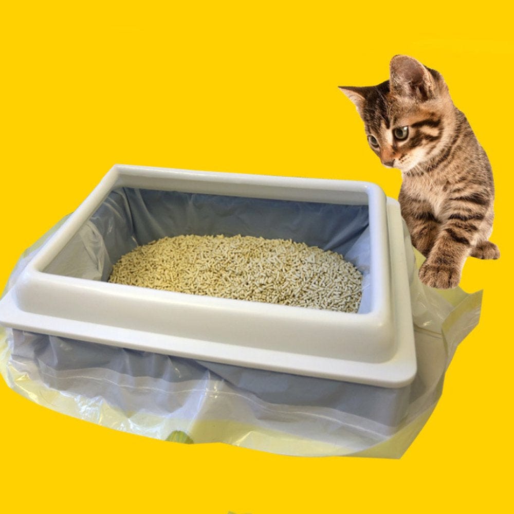 7PCS Cat Litter Box Cleaning Bags Litter Tray Liners Waterproof Scratch Resistant Bags for Cat Litter Box 3 Sizes S/M/L