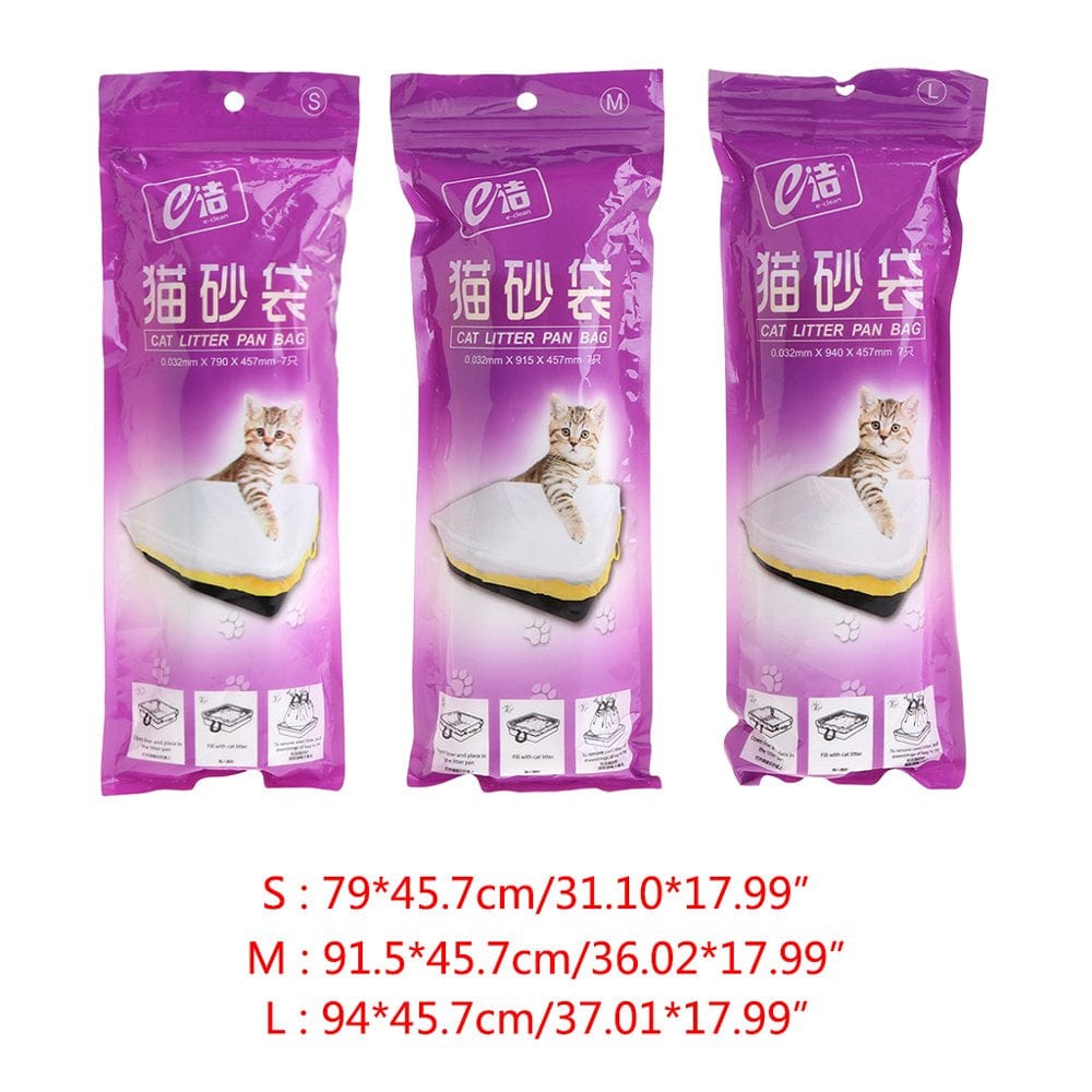 7PCS Cat Litter Box Cleaning Bags Litter Tray Liners Waterproof Scratch Resistant Bags for Cat Litter Box 3 Sizes S/M/L Animals & Pet Supplies > Pet Supplies > Cat Supplies > Cat Litter Box Liners MALLXP   