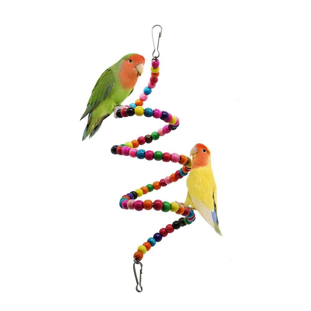 7Pcs Wooden Beads Bell Swing Ladder Bird Parakeet Hanging Perch Parrot Pet Toy Animals & Pet Supplies > Pet Supplies > Bird Supplies > Bird Ladders & Perches duixinghas   