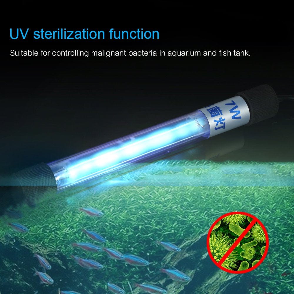 7W UV Light Lamp Submersible Ultraviolet Sterilizer Water for Aquarium Fish Tank Pond Animals & Pet Supplies > Pet Supplies > Fish Supplies > Aquarium Lighting iKayaa   