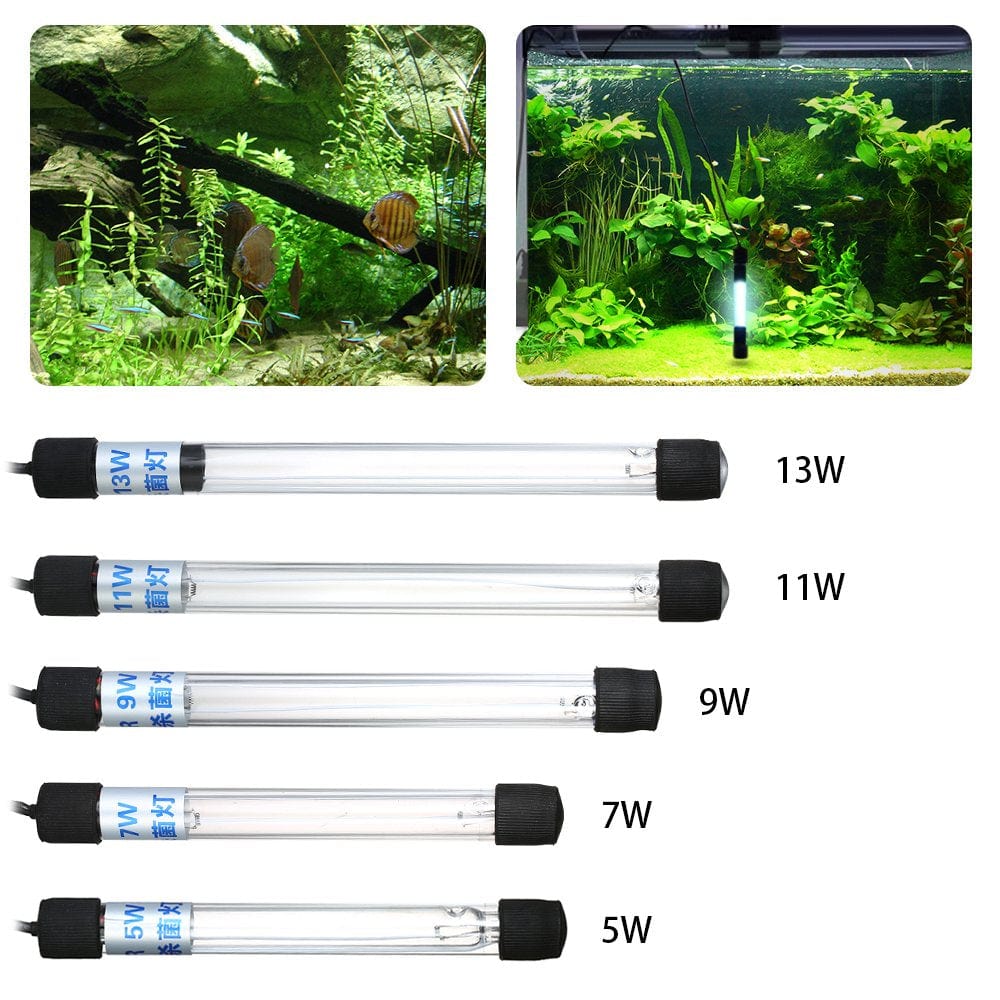 7W UV Light Sterilization Lamp Submersible Ultraviolet Sterilizer Water Disinfection for Aquarium Fish Tank Pond