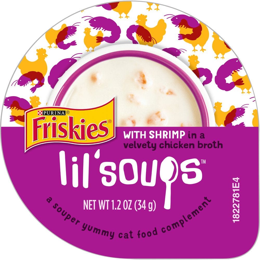 (8 Pack) Friskies Natural, Grain Free Wet Cat Food Complement, Lil' Soups with Tuna in Chicken Broth, 1.2 Oz. Cups Animals & Pet Supplies > Pet Supplies > Cat Supplies > Cat Treats Nestlé Purina PetCare Company Shrimp 8 