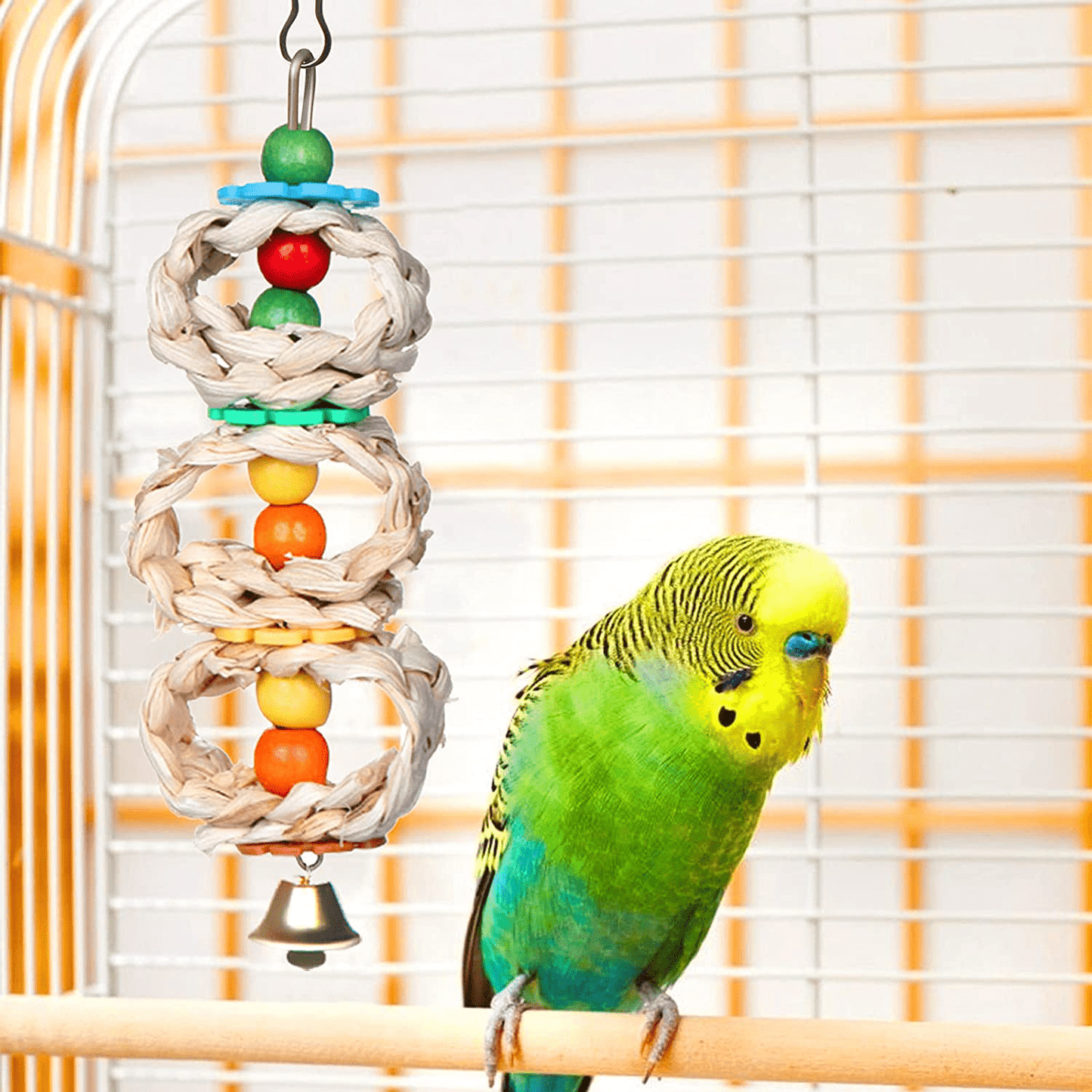 8 Packs Bird Swing Chewing Toys, Parrots Toys Bird Cage Toys Set Hammock Bell Swing Ladder Perch Chewing Toys for Smaller Birds Animals & Pet Supplies > Pet Supplies > Bird Supplies > Bird Ladders & Perches LOCOLO   