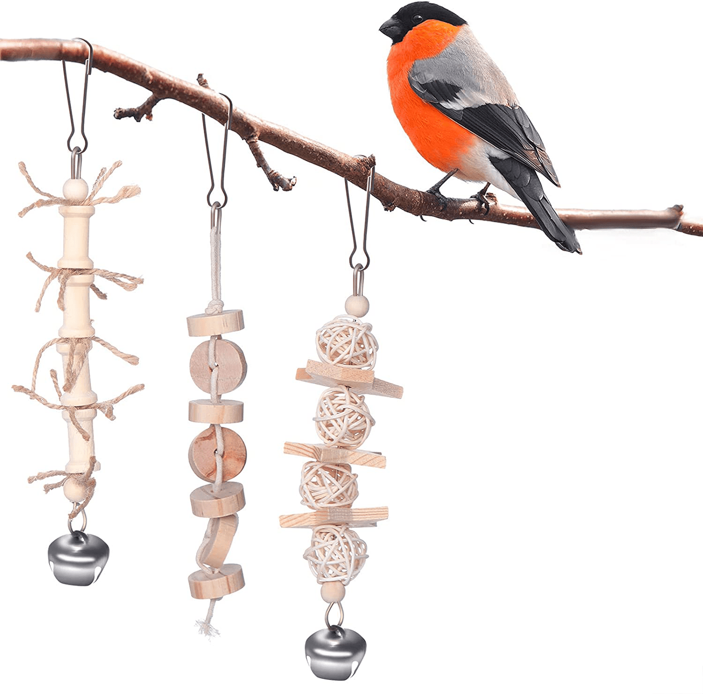 8 Packs Bird Swing Chewing Toys, Parrots Toys Bird Cage Toys Set Hammock Bell Swing Ladder Perch Chewing Toys for Smaller Birds Animals & Pet Supplies > Pet Supplies > Bird Supplies > Bird Ladders & Perches LOCOLO   