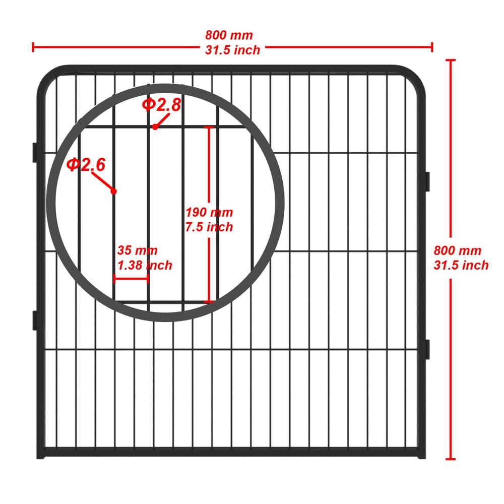 8 Panels Metal Dog Playpen Foldable Puppy Cat Outdoor Indoor Exercise Fence Barrier Playpen Kennel ,31.5"H，S1 Animals & Pet Supplies > Pet Supplies > Dog Supplies > Dog Kennels & Runs Vinmall   