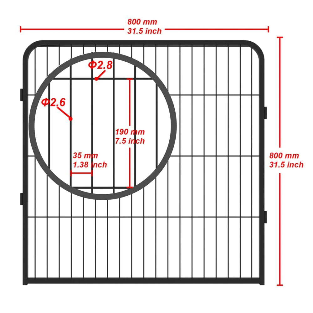 8 Panels Metal Dog Playpen Foldable Puppy Cat Outdoor Indoor Exercise Fence Barrier Playpen Kennel ,31.5"H,S2 Animals & Pet Supplies > Pet Supplies > Dog Supplies > Dog Kennels & Runs Vinmall   