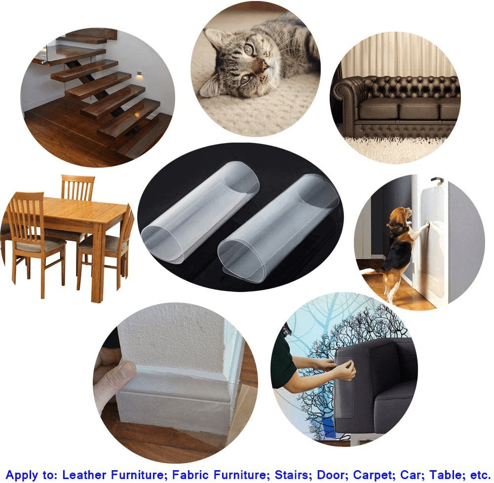 8 Pcs Furniture Protectors from Cats, Cat Scratch Deterrent, Couch Protector 4 Pack X-Large (17"L 12"W) + 4 Pack Large (18"L 9"W) Cat Repellent for Furniture, Stop Pets from Scratching Furniture Couch Animals & Pet Supplies > Pet Supplies > Cat Supplies > Cat Furniture CAILENI   