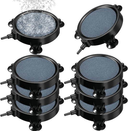 8 Pieces 4 Inch Disc Air Stone Bubble Diffuser Fish Tank Bubbler with 24 Pieces Suction Cups Aerator Diffuser round Air Stone Kit for Hydroponics Aquarium Fish Tank Air Pump (Blue with Gray) Animals & Pet Supplies > Pet Supplies > Fish Supplies > Aquarium Air Stones & Diffusers Mudder   