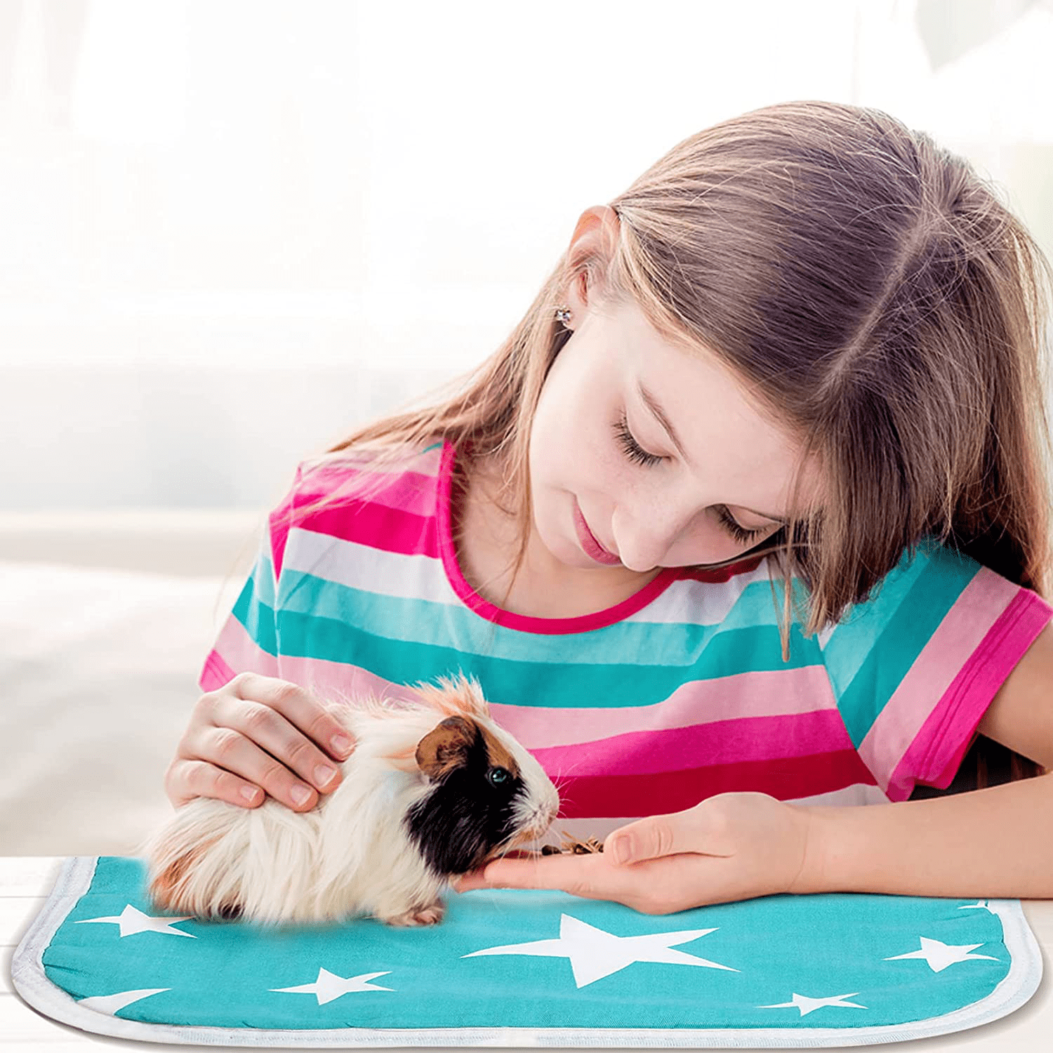 8 Pieces Guinea Pig Cage Liners Guinea Pig Bedding Highly Absorbent Washable and Reusable Small Animal Pee Pads Bedding Pet Training Pads for Small Animals Hamsters Bunnies, 12 X 12 Inch Animals & Pet Supplies > Pet Supplies > Small Animal Supplies > Small Animal Bedding Nuanchu   