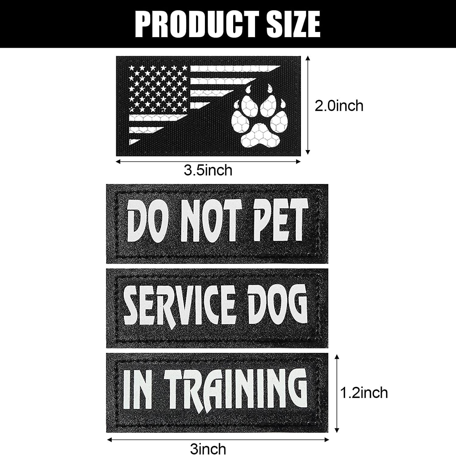 8 Pieces Service Dog Patches Dog Harness Do Not PET and in Training Dog Patches Reflective Removable Tactical Dog Vest Patches with Printed Dog Paw(Classic Patterns,3 X 1.2 Inch) Animals & Pet Supplies > Pet Supplies > Dog Supplies > Dog Apparel Weewooday   