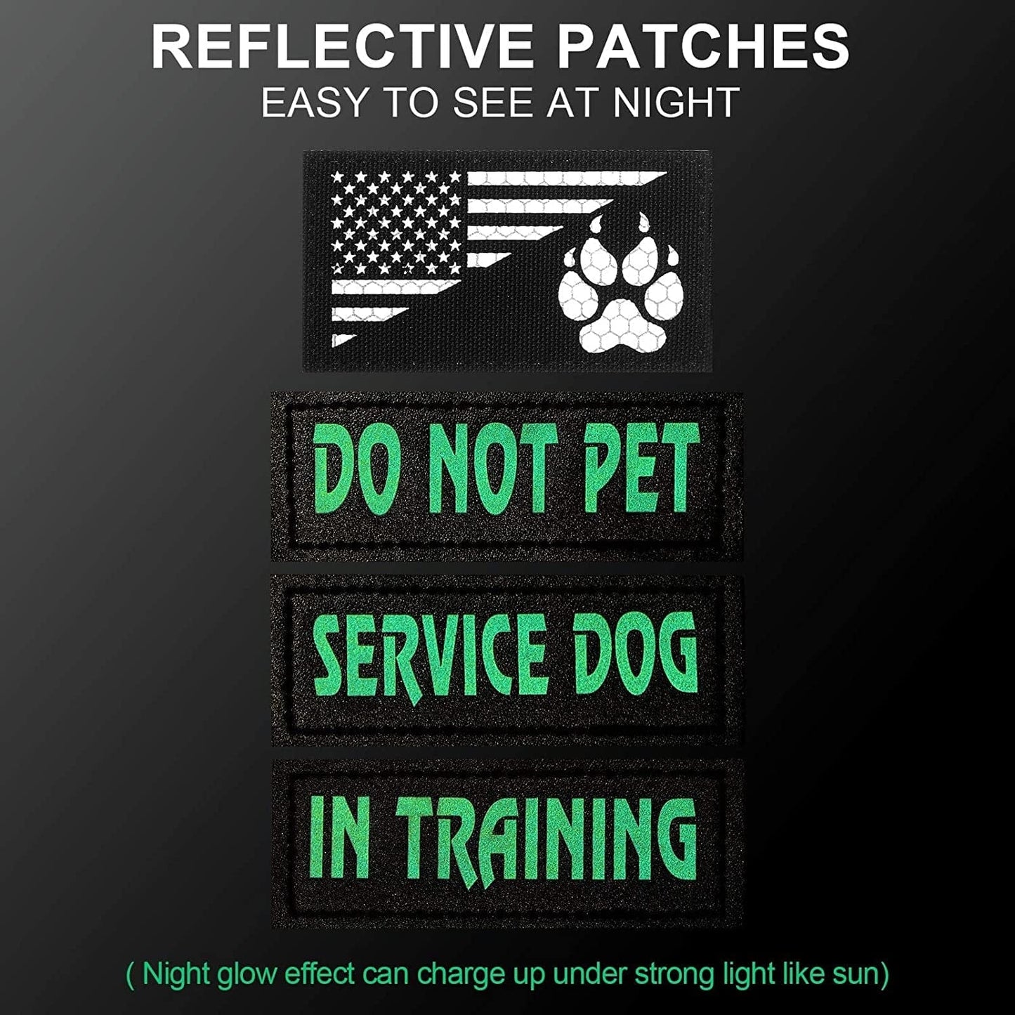 8 Pieces Service Dog Patches Dog Harness Do Not PET and in Training Dog Patches Reflective Removable Tactical Dog Vest Patches with Printed Dog Paw(Classic Patterns,3 X 1.2 Inch) Animals & Pet Supplies > Pet Supplies > Dog Supplies > Dog Apparel Weewooday   