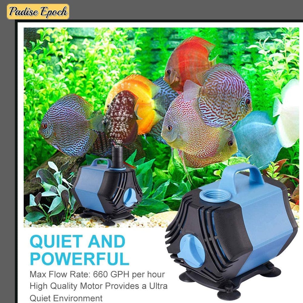 800GPH Submersible Water Pump(3000L/H,60W), Ultra Quiet Submersible Pump, Fountain Pump-10Ft High Lift, 6.6Ft Power Cord, 3 Nozzles for Fish Tank, Pond, Aquarium, Statuary, Hydroponics Animals & Pet Supplies > Pet Supplies > Fish Supplies > Aquarium & Pond Tubing KOL PET   