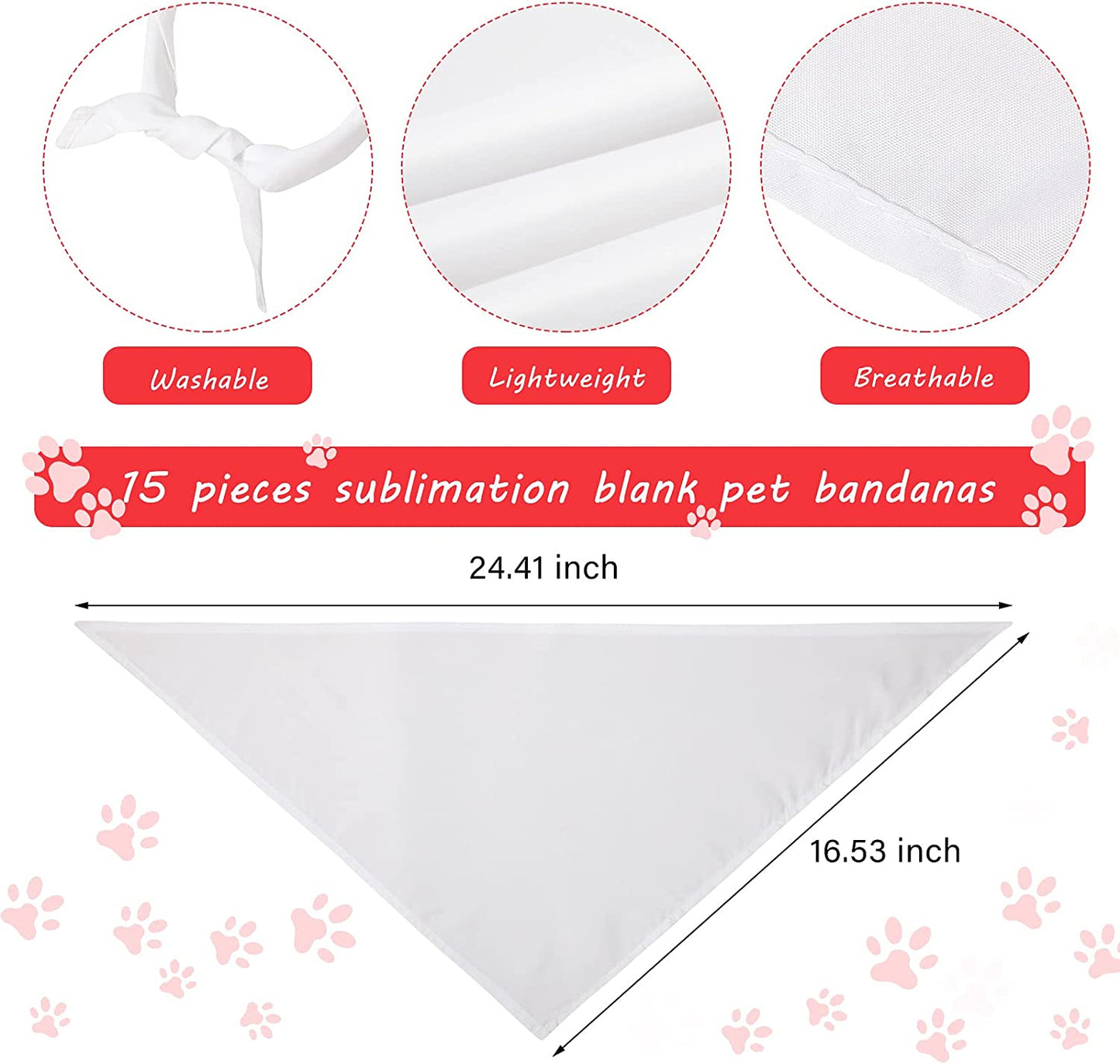 15 Pieces Sublimation Pet Bandana Heat Transfer Washable Triangle Dog Scarf Sublimation Blank DIY Triangle Dog Bib Heat Press Pet Triangle Bibs Kerchief Accessories for Dogs Puppy Cats Animals & Pet Supplies > Pet Supplies > Dog Supplies > Dog Apparel Weewooday   