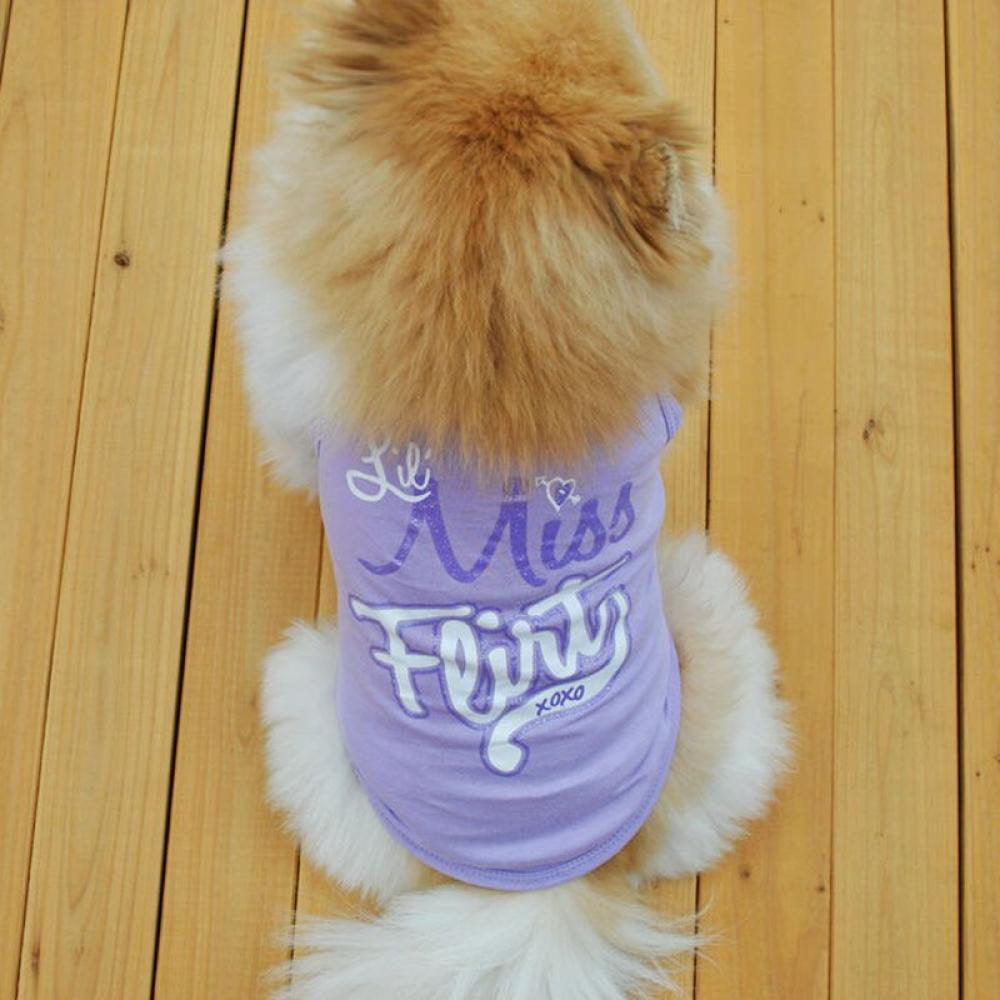 Promotion Clearance!Summer Pets Puppy Small Dog Cat Pet Clothes Tank Vest T Shirt Apparel Costumes Animals & Pet Supplies > Pet Supplies > Dog Supplies > Dog Apparel EleaEleanor M Purple 