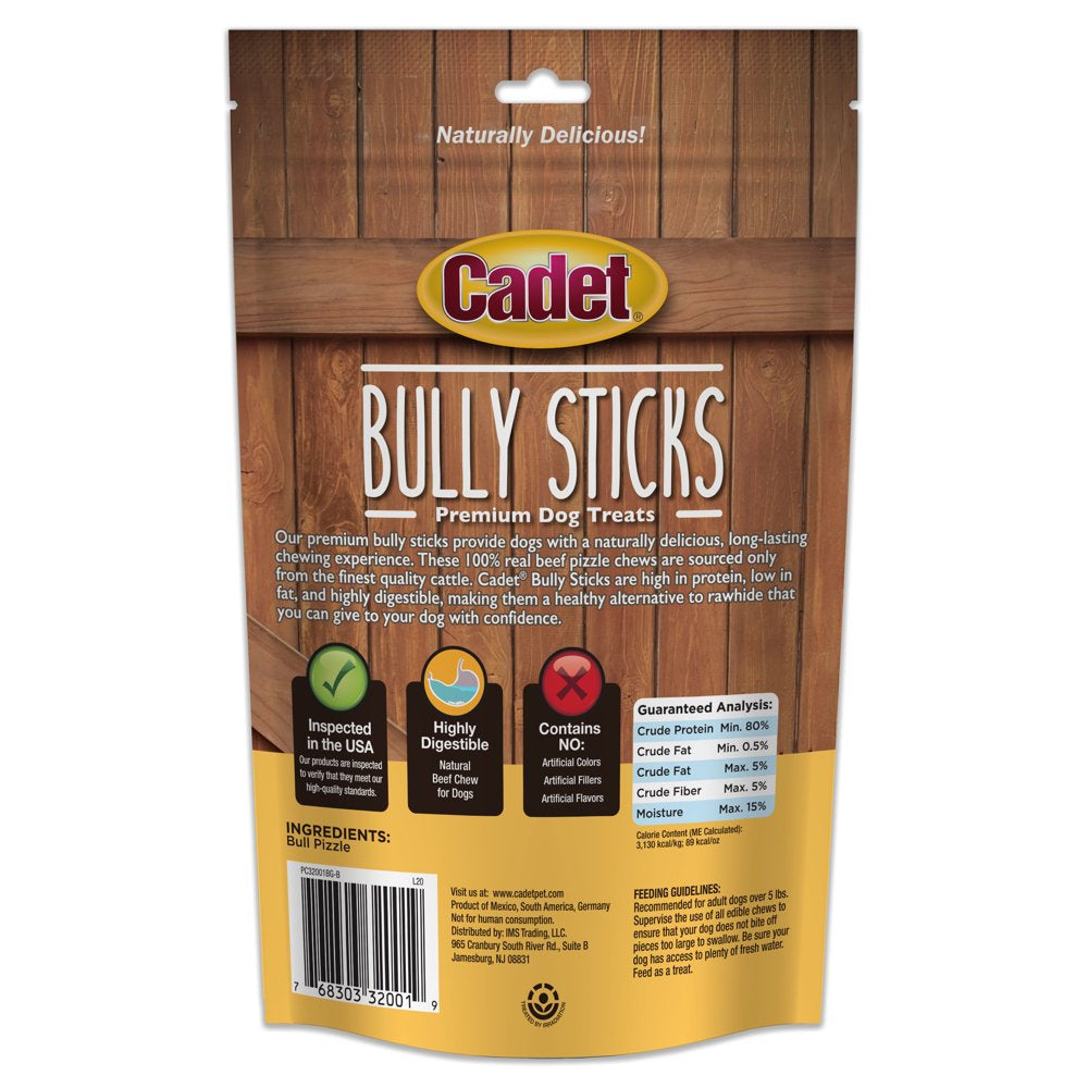 Cadet Bully Sticks Dog Treats 5.2 Oz. Value Pack