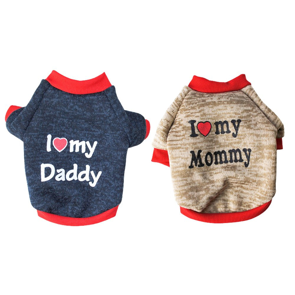 Meidiya 2Pcs Dog Shirts Cute Printed Cotton Pet Clothes,Soft Breathable Warm Sweater Bottoming Shirt for Small Dogs Cats Puppy,Adorable Cozy Apparel Casual Fashion Costume Mother'S Day Father'S Day Animals & Pet Supplies > Pet Supplies > Dog Supplies > Dog Apparel Meidiya   