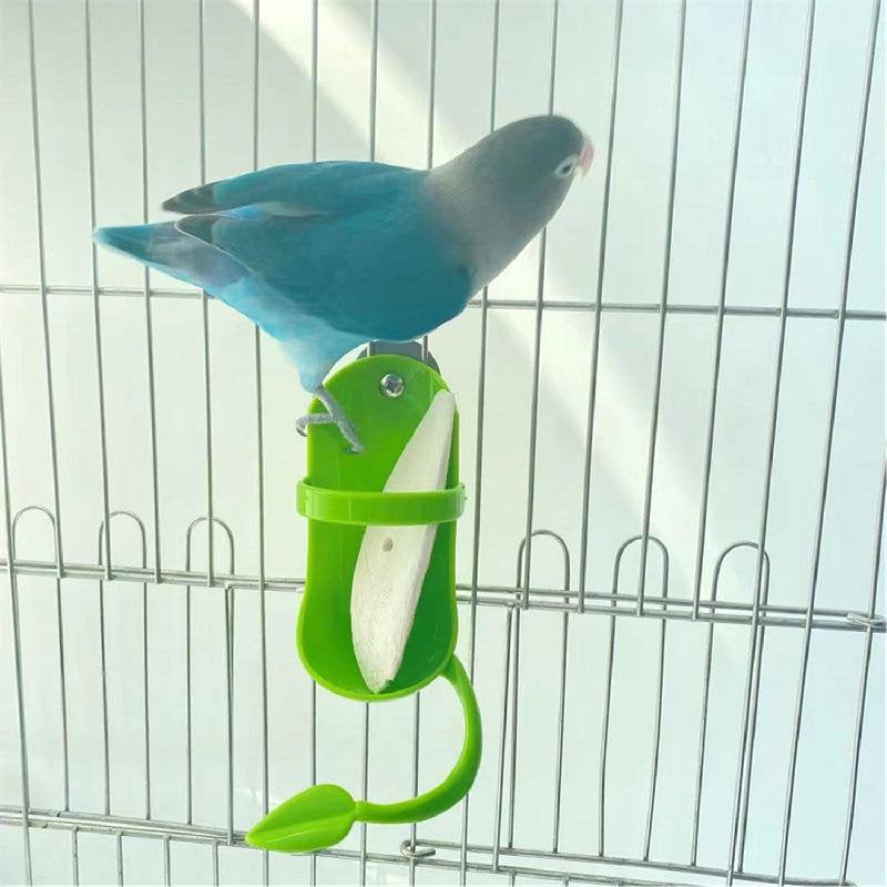 SUNRI Parrot Food Feeder Cuttlefish Bone Holder Parrot Feeding Supplies Plastic Bird Cage Stand Perch for Cockatiel Conure Animals & Pet Supplies > Pet Supplies > Bird Supplies > Bird Cages & Stands SUNRI   