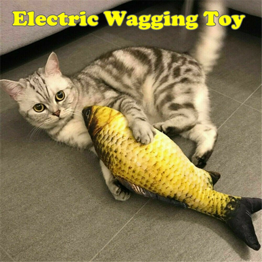 Cat Stuffed Toy Electric Wagging Fish Realistic Plush Simulation Fish with Catnip Animals & Pet Supplies > Pet Supplies > Cat Supplies > Cat Toys JANDEL   