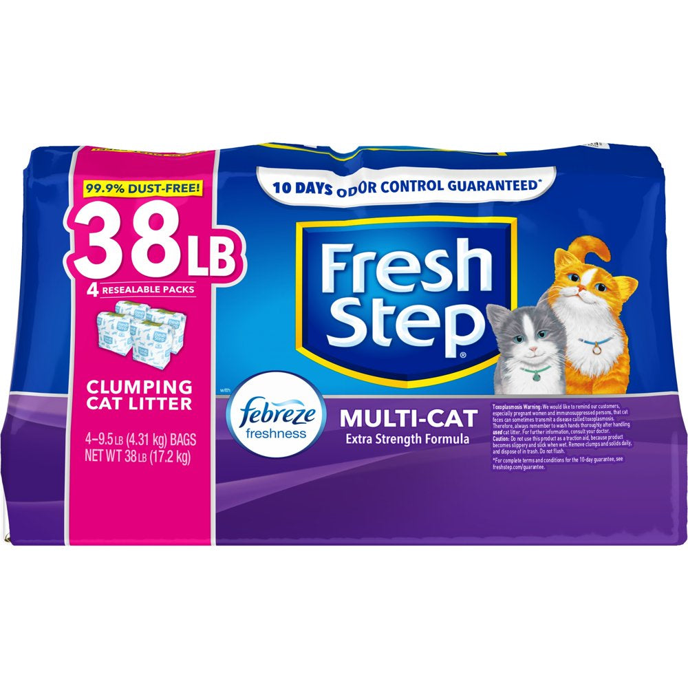 Fresh Step Multi-Cat Scented Litter with the Power of Febreze, Clumping Cat Litter, 38 Lbs Animals & Pet Supplies > Pet Supplies > Cat Supplies > Cat Litter The Clorox Company   