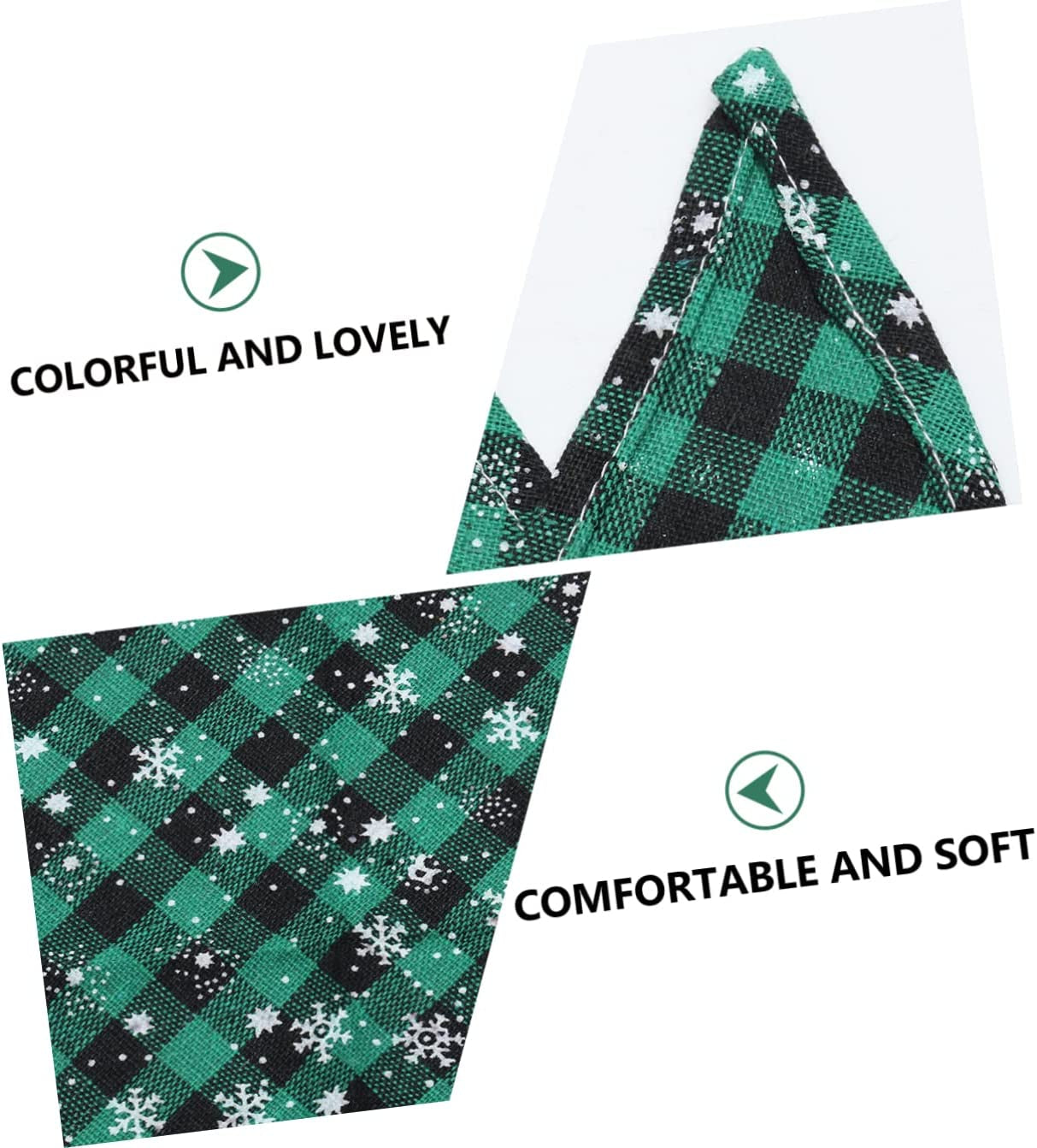 Mipcase 1Pc Green Pets Reversible Plaid Cotton Xmas Pet Snowflake Dog Bandana Accessories Printed Costume Scarf Scarfs Decor Puppy Petsgreen Neck Bibs Medium Triangle Puppies Towel For Animals & Pet Supplies > Pet Supplies > Dog Supplies > Dog Apparel Mipcase   