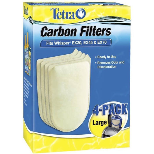 Tetra Carbon Filters Aquarium Cartridges for Whisper EX30 EX45 EX70 Filter, Large, 4-Pack Animals & Pet Supplies > Pet Supplies > Fish Supplies > Aquarium Filters Spectrum Brands   