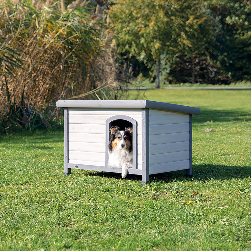 TRIXIE Natura Classic Dog House, Flat Hinged Roof, Adjustable Legs, Gray Small Animals & Pet Supplies > Pet Supplies > Dog Supplies > Dog Houses TRIXIE   