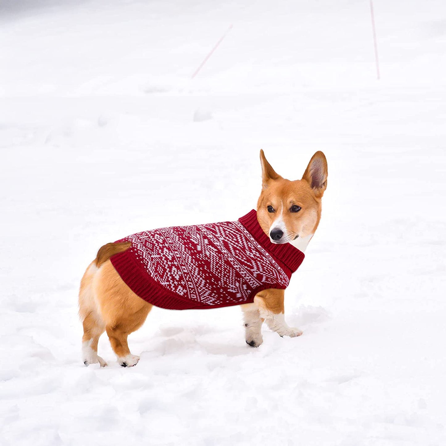 Pedgot 2 Pieces Dog Sweater Argyle Warm Sweater Winter Clothes Puppy Soft Coat Knit Clothes for Cold Weather (Pink, Red, X-Small) Animals & Pet Supplies > Pet Supplies > Dog Supplies > Dog Apparel Pedgot   