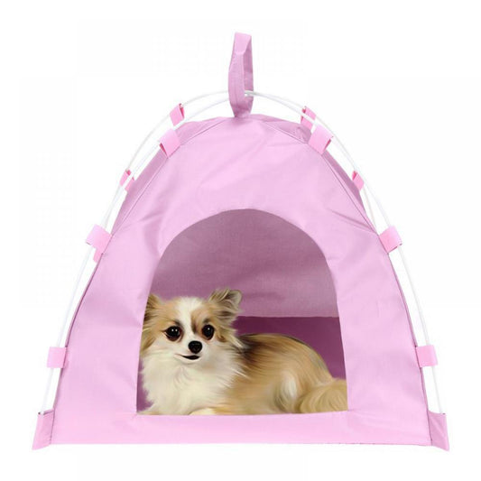 Prettyui Portable Pet Dog House Tent Small Dogs Outdoor Dog Cage Oxford Foldable Cloth Puppy Cats Pet Dog Bed-Light Red Animals & Pet Supplies > Pet Supplies > Dog Supplies > Dog Houses Prettyui Light Red  
