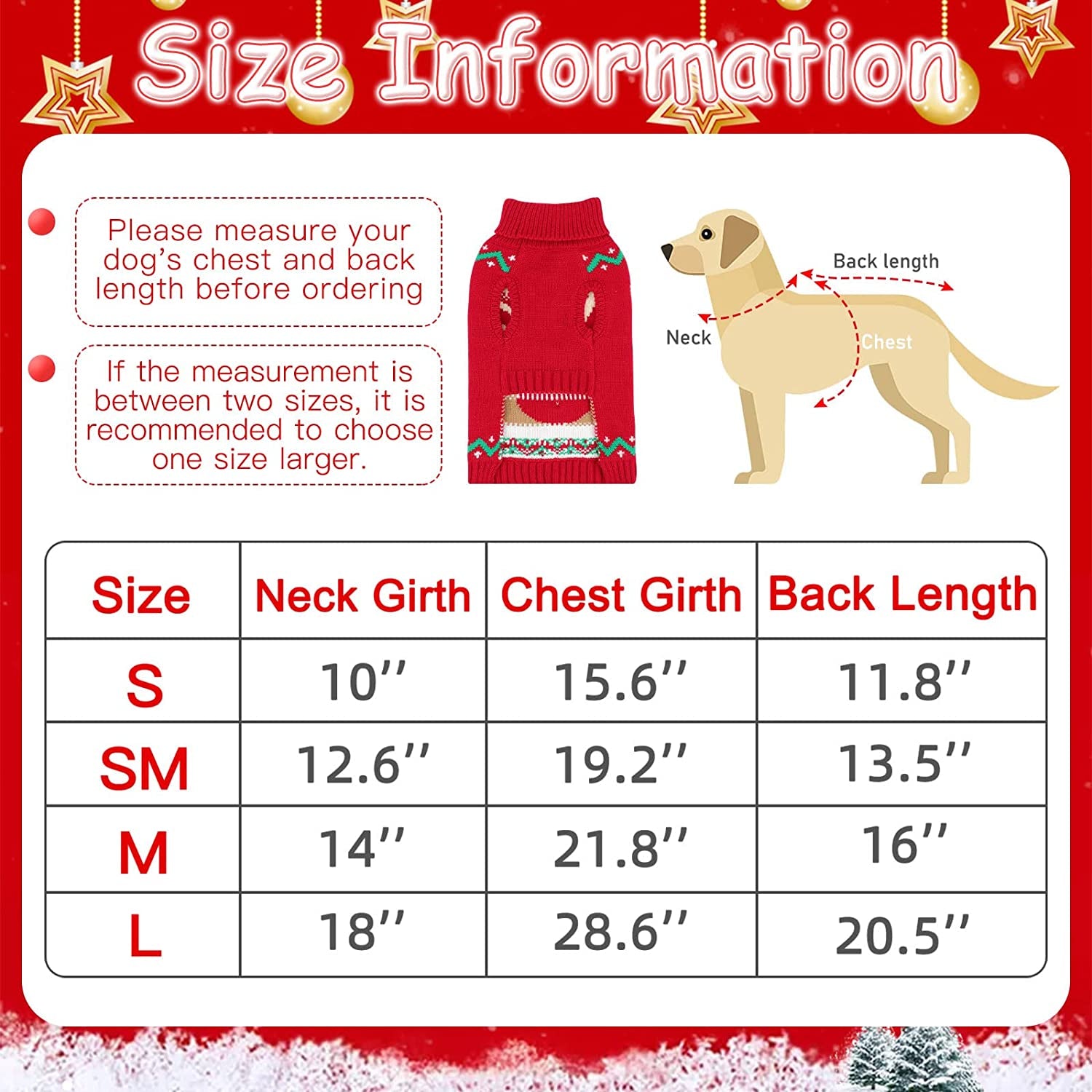 YUEPET Christmas Dog Sweaters Pullover, Reindeer Snowflake Christmas Dog Outfits with Leash Hole, Classic Turtleneck Dog Clothes for Medium Dogs(Sm) Animals & Pet Supplies > Pet Supplies > Dog Supplies > Dog Apparel YUEPET   