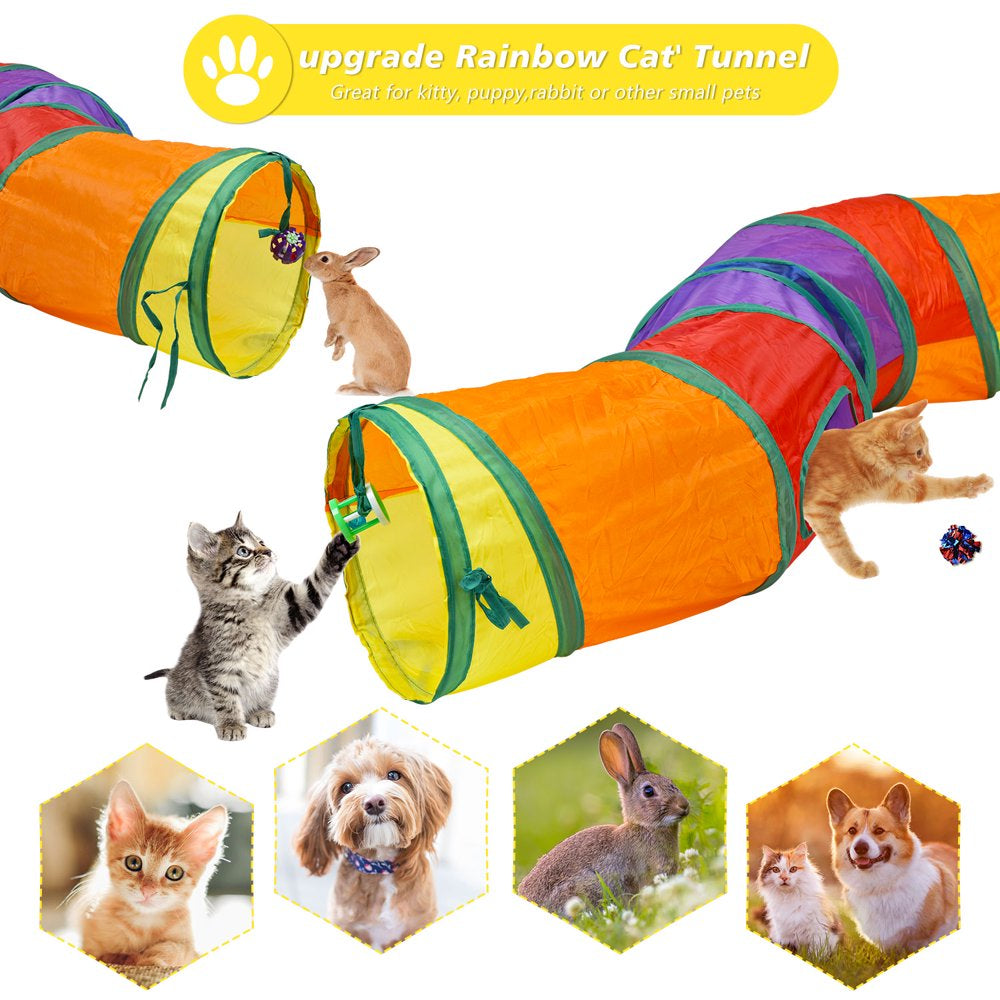 Goodwill 20 Pcs Cat Toys Kitten Toys Set, Collapsible Cat Tunnels for Indoor Cats, Interactive Cat Feather Toy, Fluffy Mouse Crinkle Balls Toys for Cat Puppy Kitty Kitten Animals & Pet Supplies > Pet Supplies > Cat Supplies > Cat Toys Goodwill Trading INC   