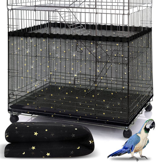 Dolked Universal Bird Cage Cover Skirt Nylon Mesh Net Guard Extra Large Parrot Birdcage Cover Animals & Pet Supplies > Pet Supplies > Bird Supplies > Bird Cage Accessories Dolked XL  