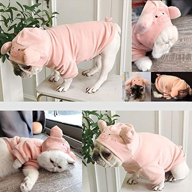 Dog Sweater, Pet Pig Pattern Sweatshirt for Small Dogs Cats, Puppy Hoodie Jacket for Spring, Winter & Autumn, French Bulldog Warm Apparel Outfits, Novel Design Cute Dog Vest Animals & Pet Supplies > Pet Supplies > Dog Supplies > Dog Apparel Zakynuye   